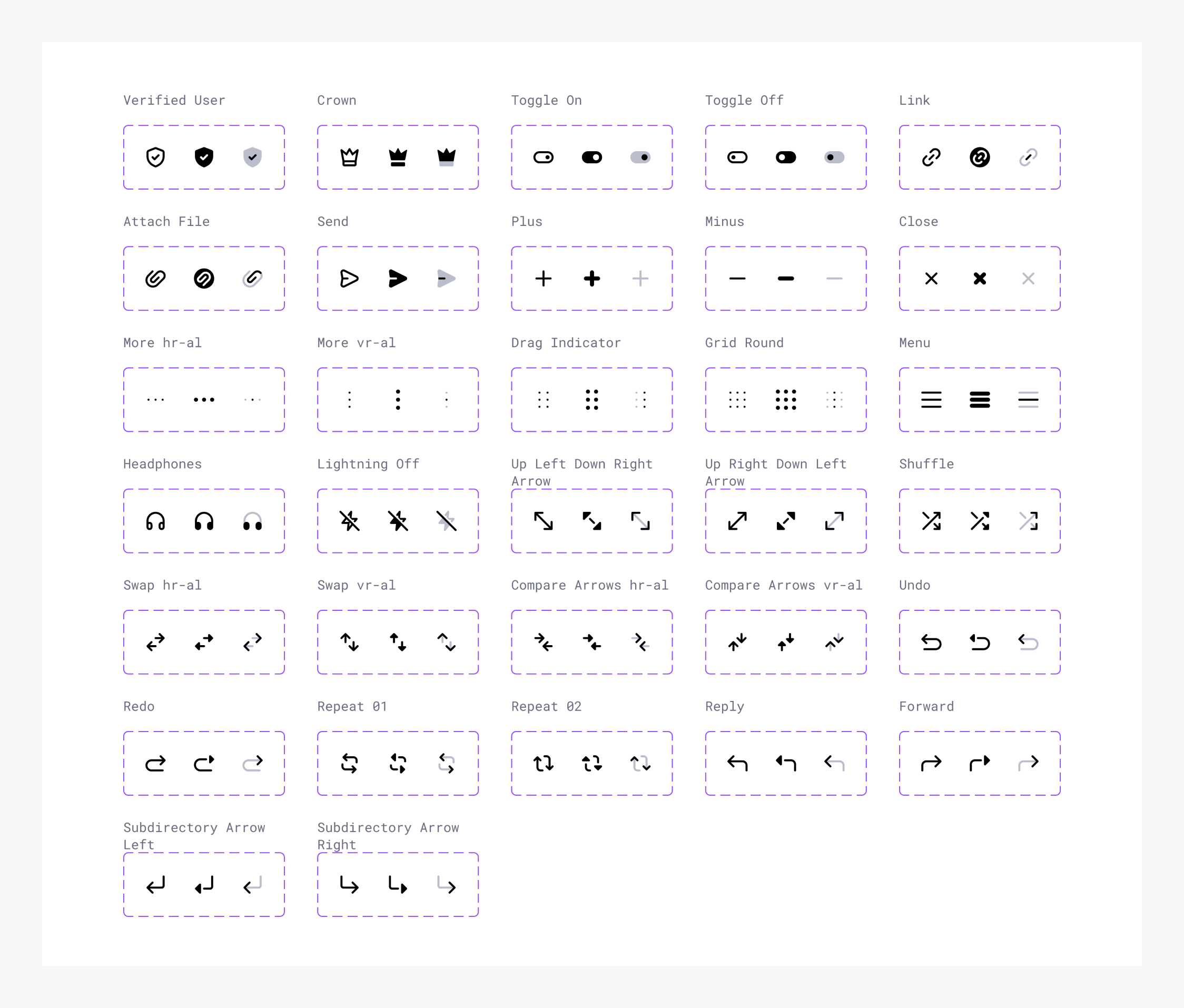New icons in Universal Icon Set in Figma. New icons in the Arrows, Devices & Electronics and User Interface categories.